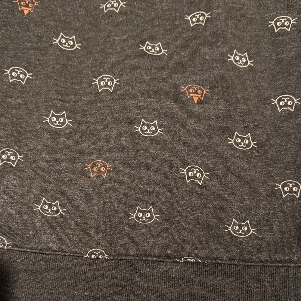 Cat & Jack Dark Gray Zip-Up Sweater with Cat Print - Picture 7 of 7